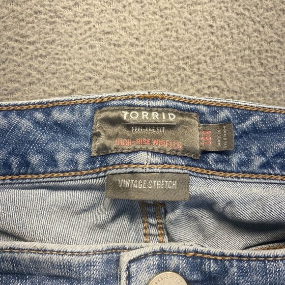 Torrid Womens Size 18R Mid Rise Wide Leg Vintage Stretch Blue Jeans,modified - Picture 3 of 16